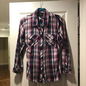 Rails button down spring top